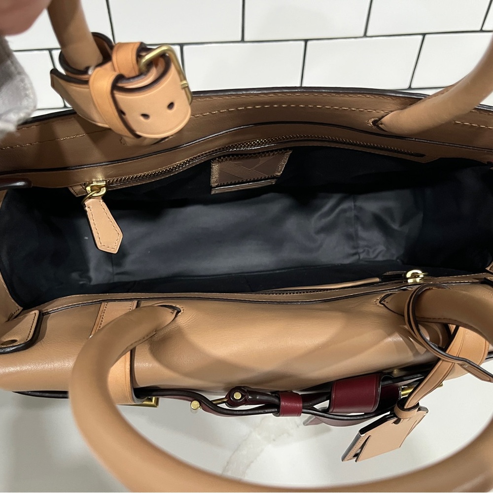 Reed Krakoff Tan and Burgundy Boxer Tote Bag - Picture 5 of 8